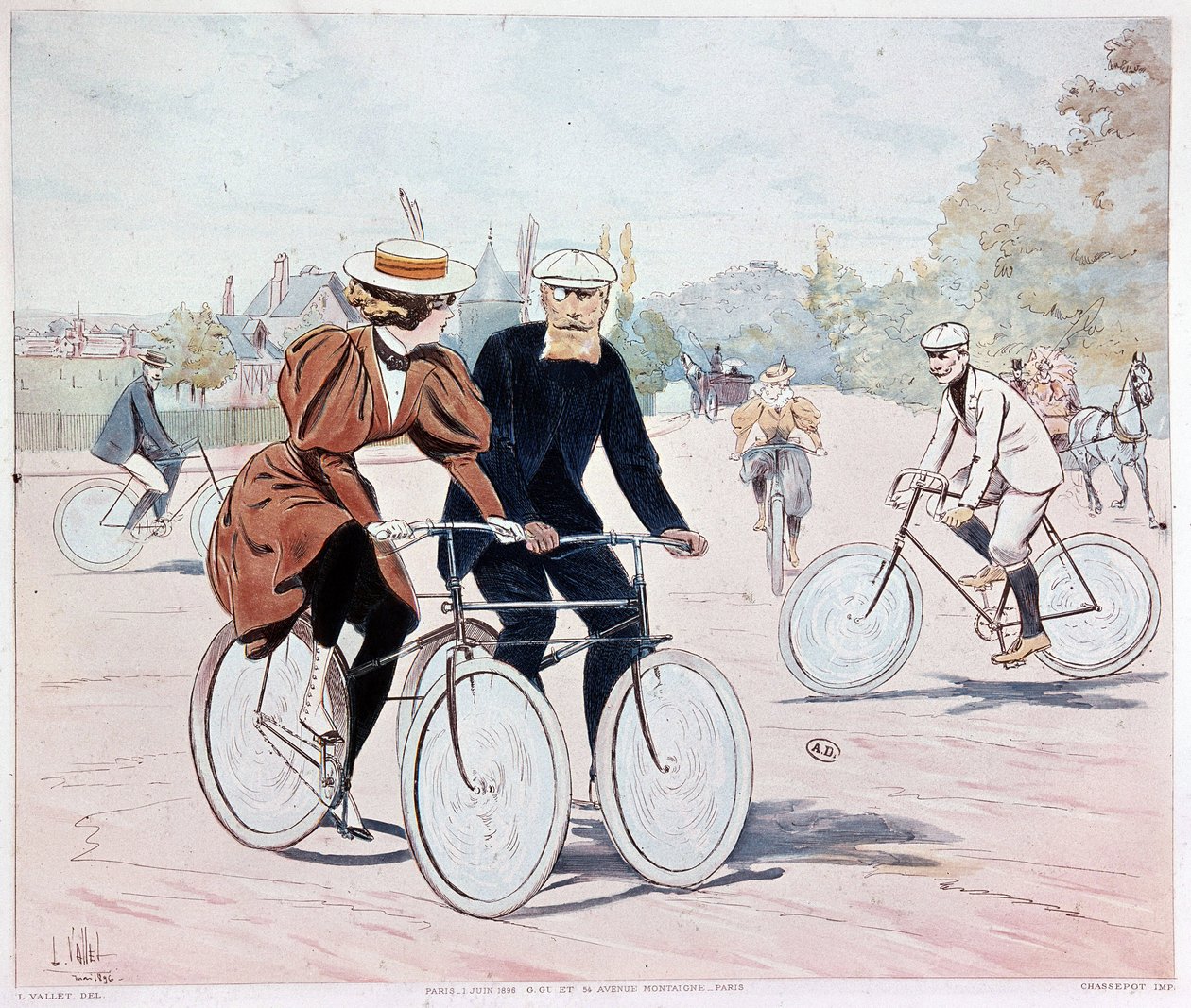 Tandem - desenho por L. Vallet de Louis Vallet