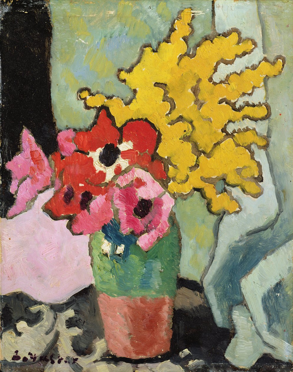 Anémonas e Mimosa de Louis Valtat