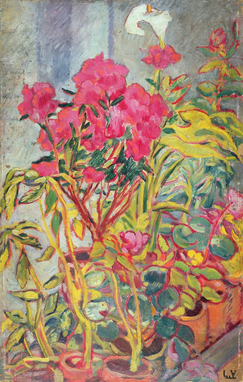 Azaleas, c.1918 (óleo a bordo) de Louis Valtat