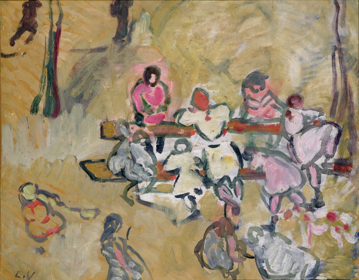 Crianças a brincar na rue Caulaincourt, c.1907-14 (óleo sobre tela) de Louis Valtat