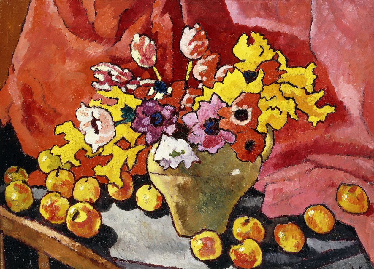 Triturador, Anémonas, Tulipas e Maçãs; Cruche, Anémonas, Tulipas e Pommes de Louis Valtat