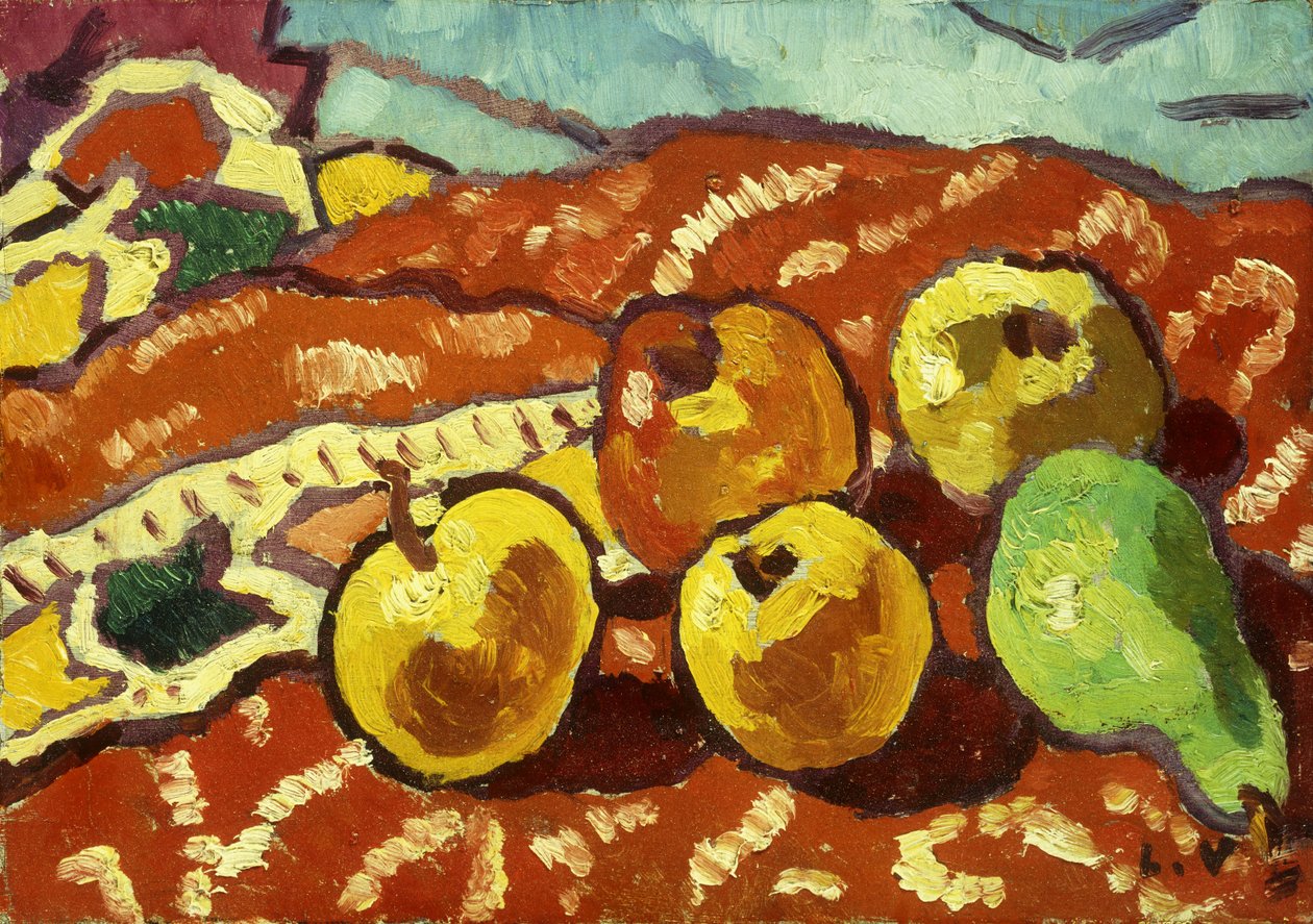 Maçãs e Drapery de Louis Valtat