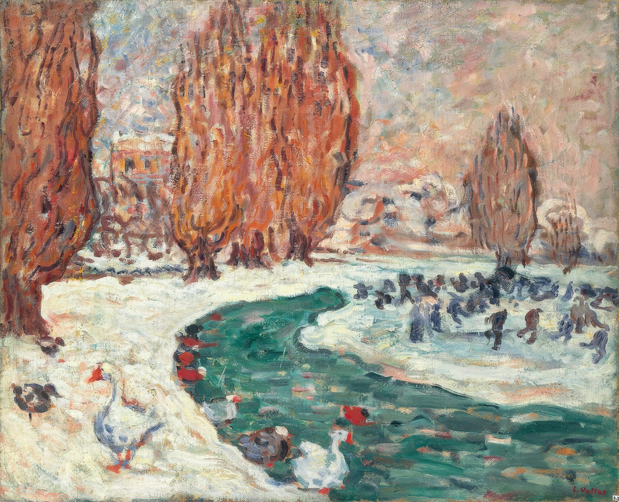 Patinadores no inverno (O Jardim do Petit Trianón em Versalhes) () de Louis Valtat