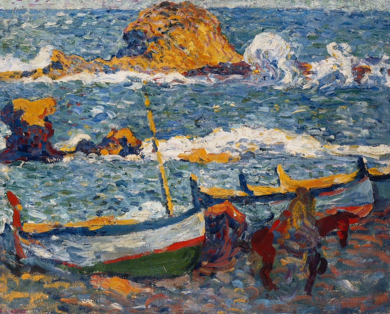 A Greve de Llanca, Espanha; La Greve de Llanca, Espagna, c.1896 (óleo sobre tela) de Louis Valtat