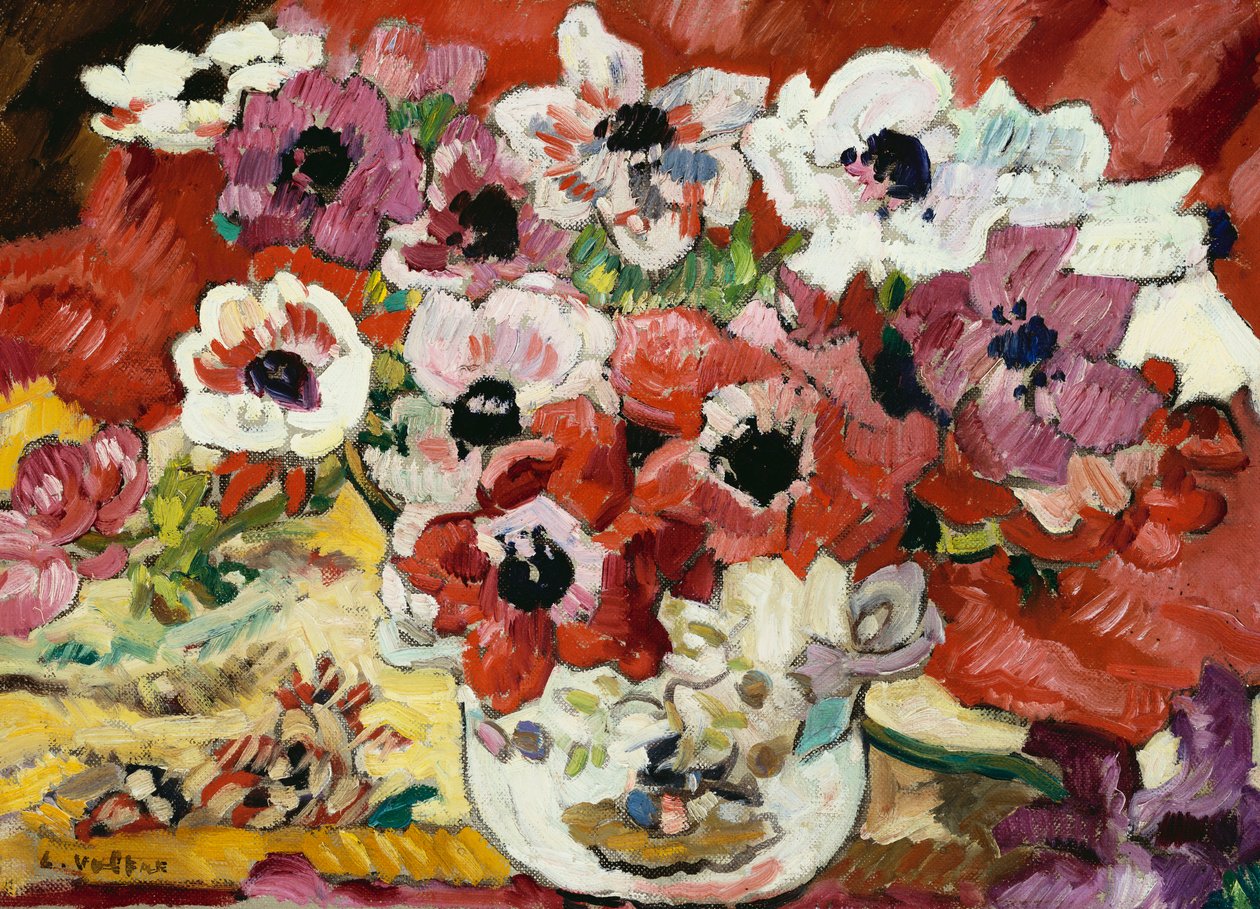 Vaso de Anémonas (óleo sobre tela) de Louis Valtat