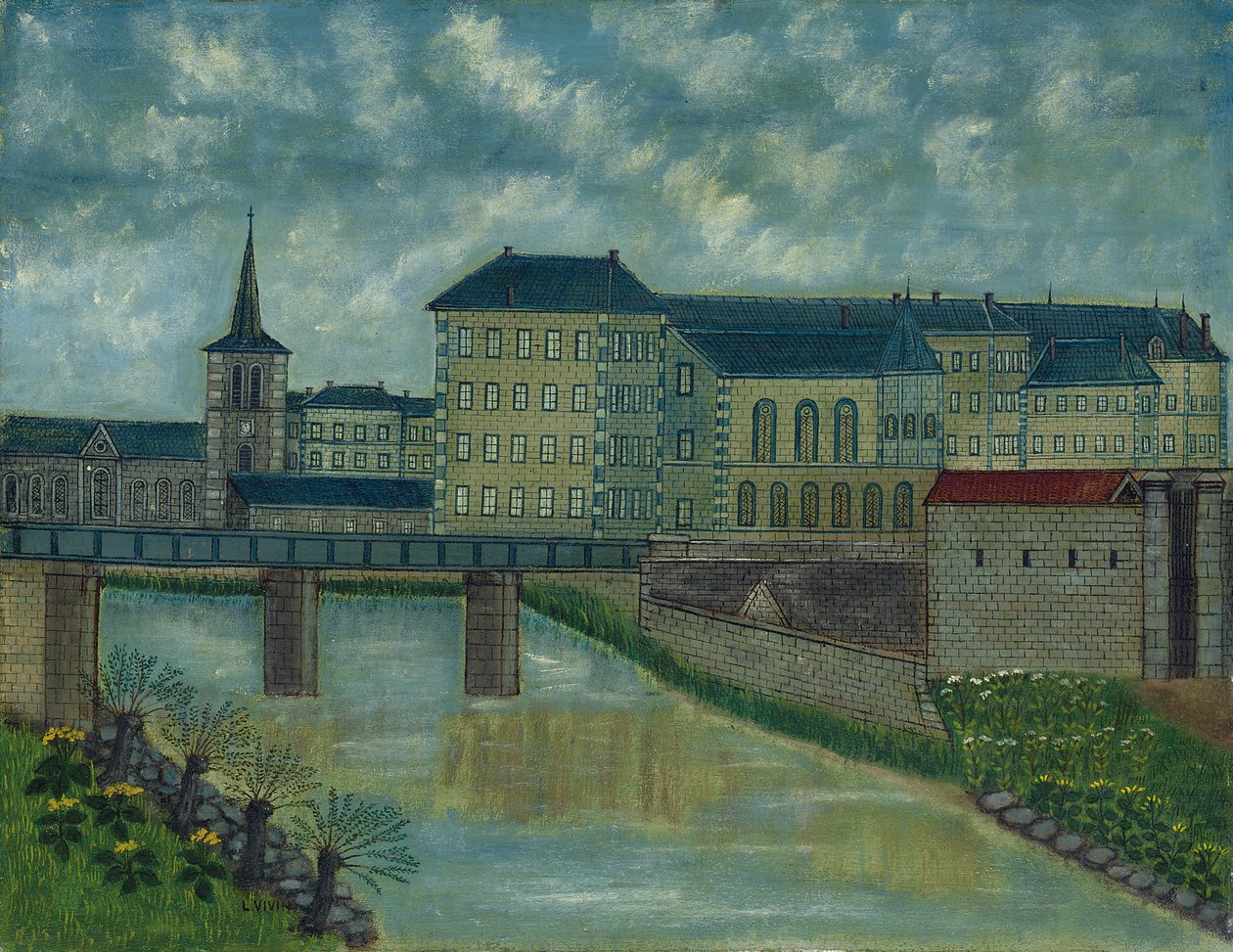 Instituição Saint Marie, Belfort (óleo sobre tela) de Louis Vivin