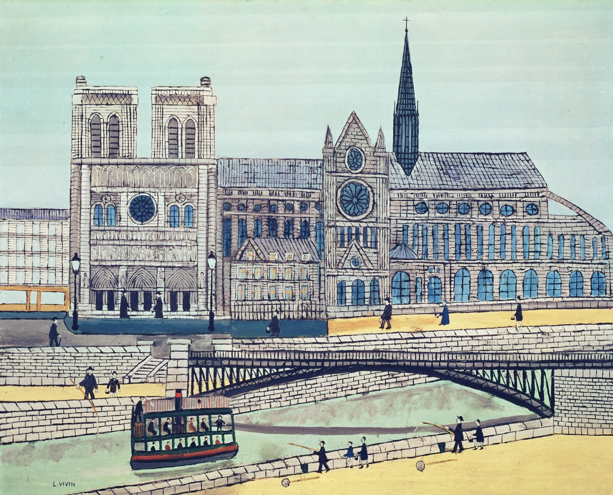 Notre-Dame (lado sul), c.1933 de Louis Vivin