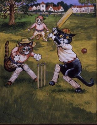 Gatos Jogando Críquete de Louis Wain