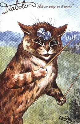 "Diabolo - Não é tão fácil como parece" (cartão postal) de Louis Wain