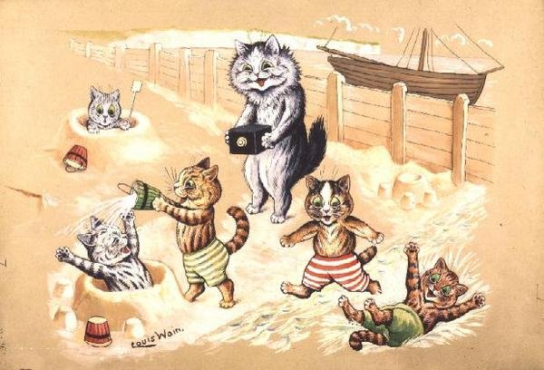 Brincadeiras à beira-mar de Louis Wain