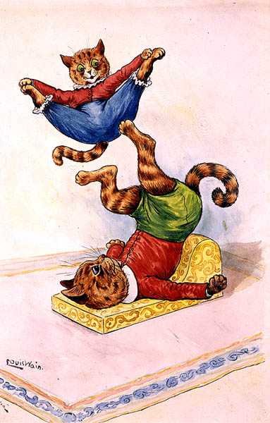 Os Acrobatas, c.1905 de Louis Wain