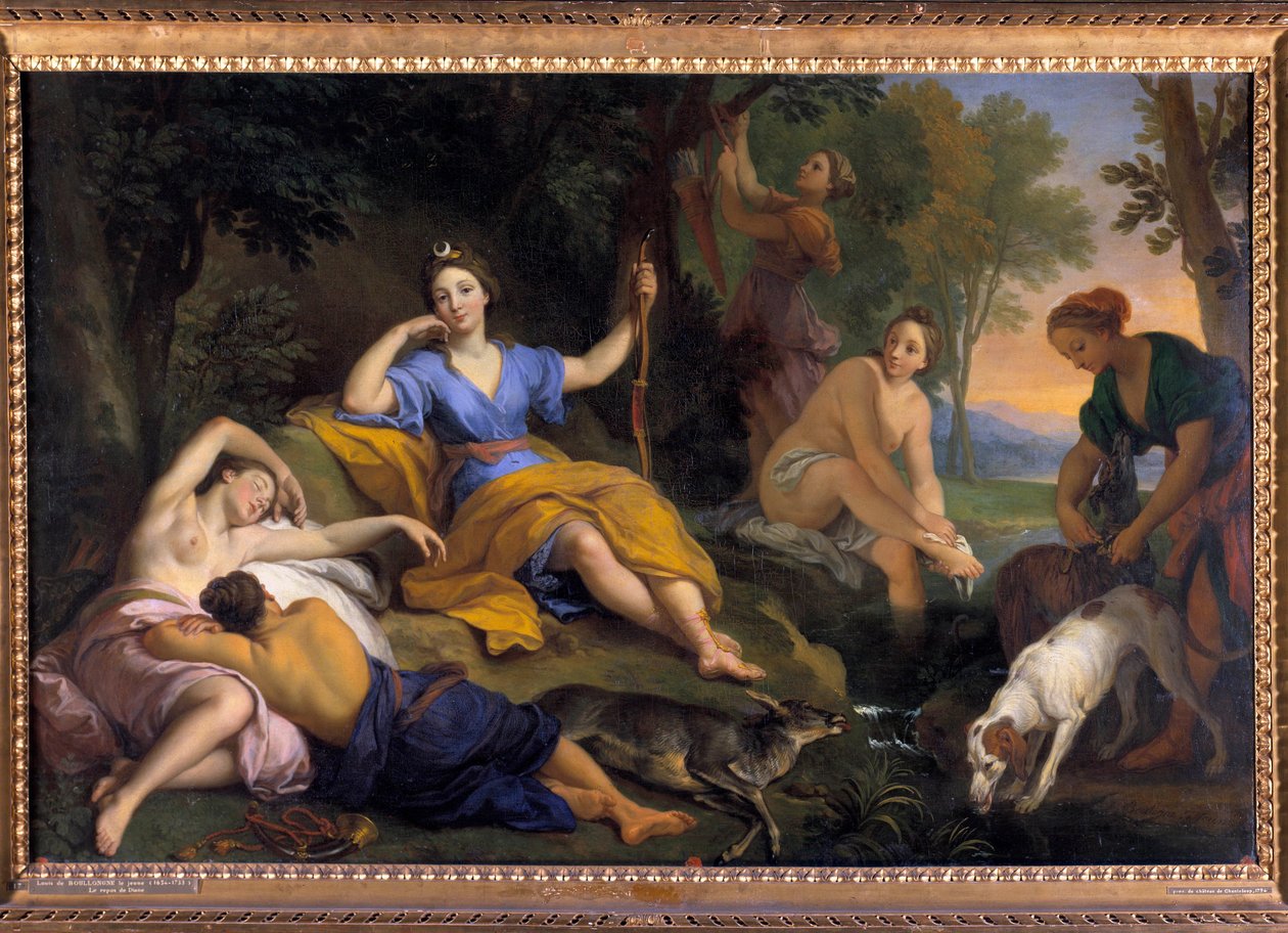 O resto da deusa Diane e seus companheiros Pintura de Louis Boullongne o Jovem (1654-1733) Sol do século XVIII. 1,05 x 1,63 m Tours, Musee des Beaux Arts de Louis de Boullongne