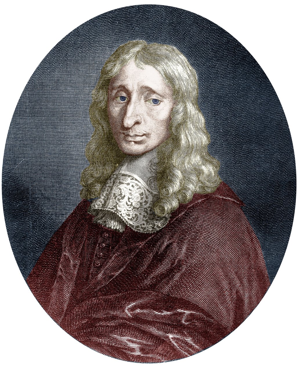 François Mansart (1598-1666) arquiteto do rei francês Luís XIII, gravura, documento colorido de Louis de (after) Namur