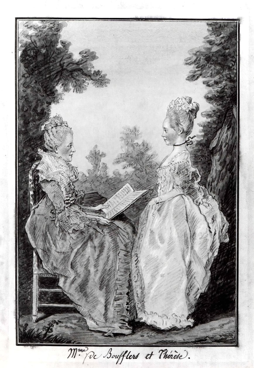 Madame la Comtesse de Boufflers e Thérèse, meados da década de 1760. de Louis de Carmontelle