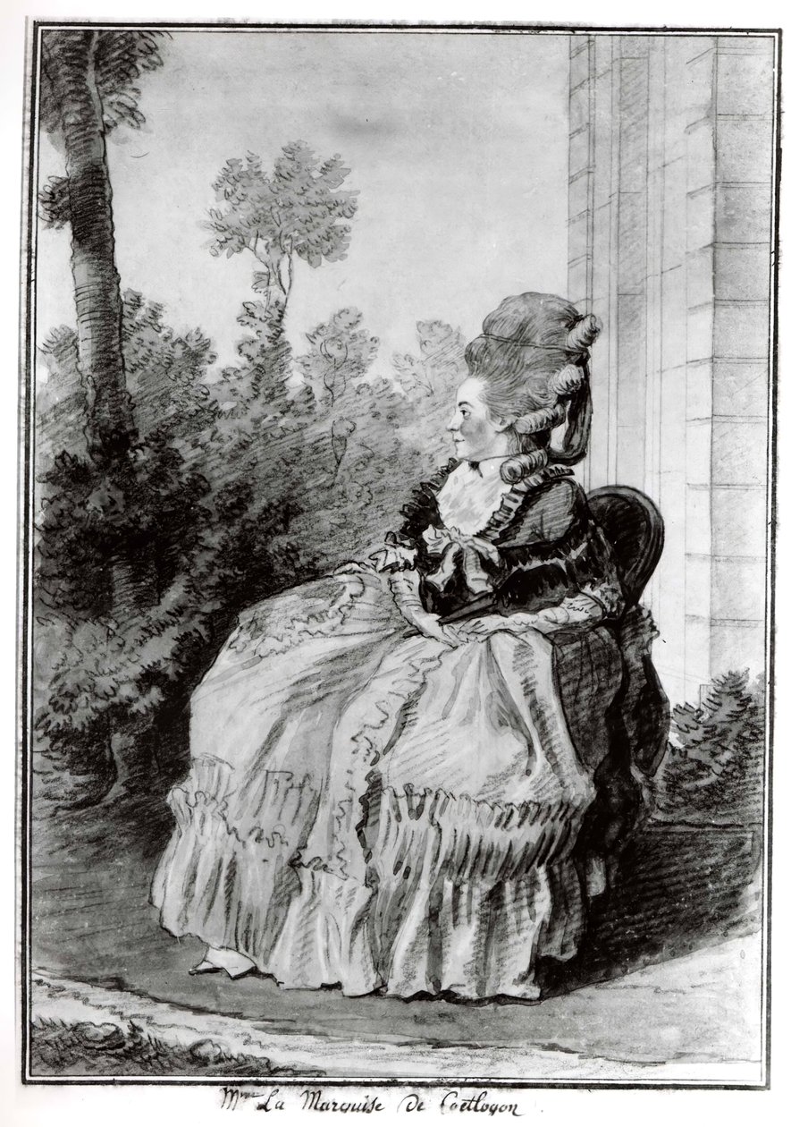Madame la Marquise de Coëtlogon, ca. 1777. de Louis de Carmontelle