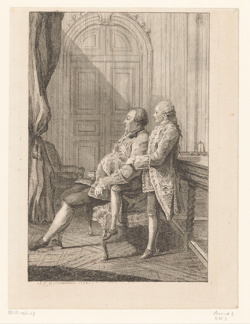 Retrato de Luís Filipe I de Orleães e seu filho Luís Filipe II de Orleães de Louis de Carmontelle