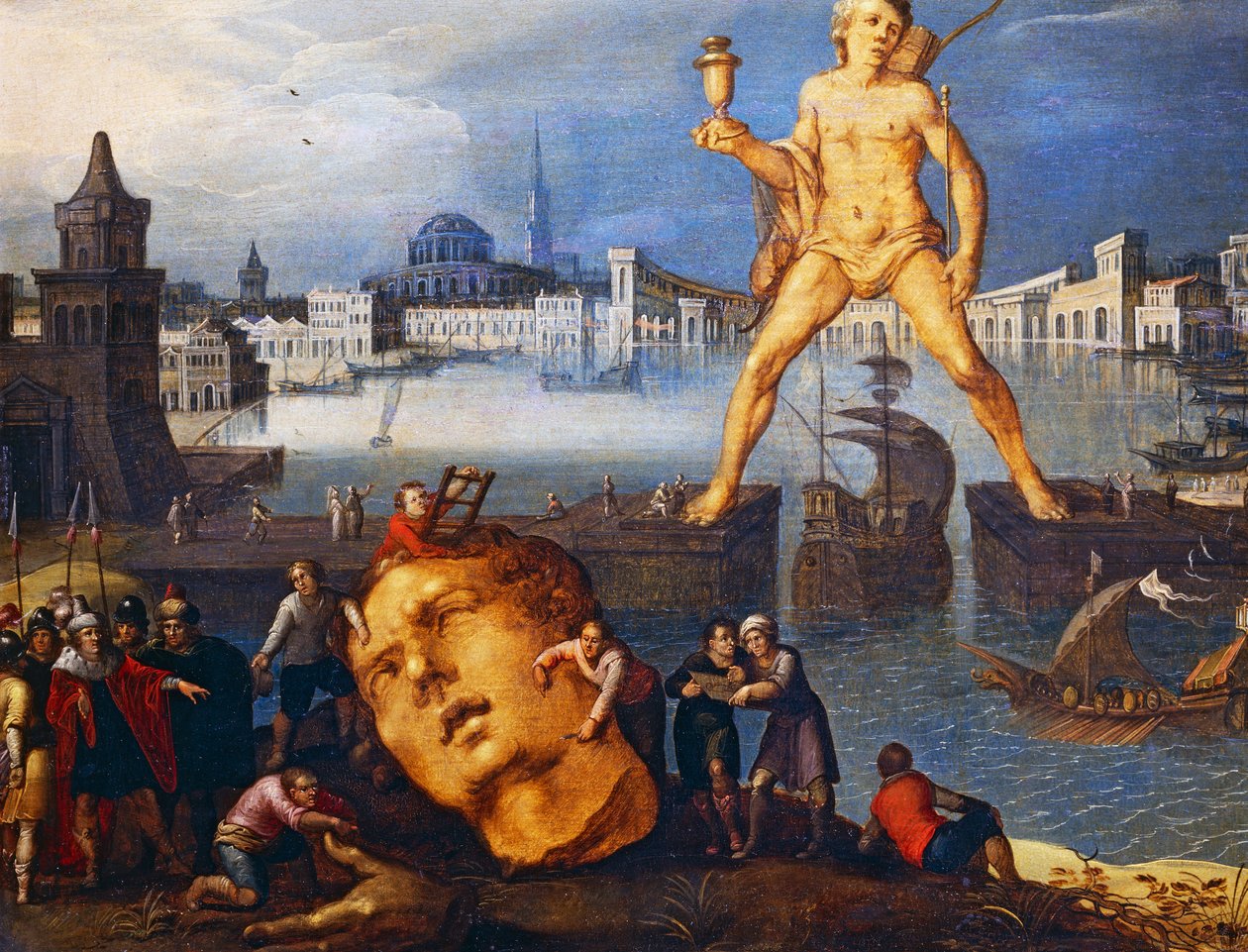 O Colosso de Rodes (óleo sobre madeira) de Louis de Caulery