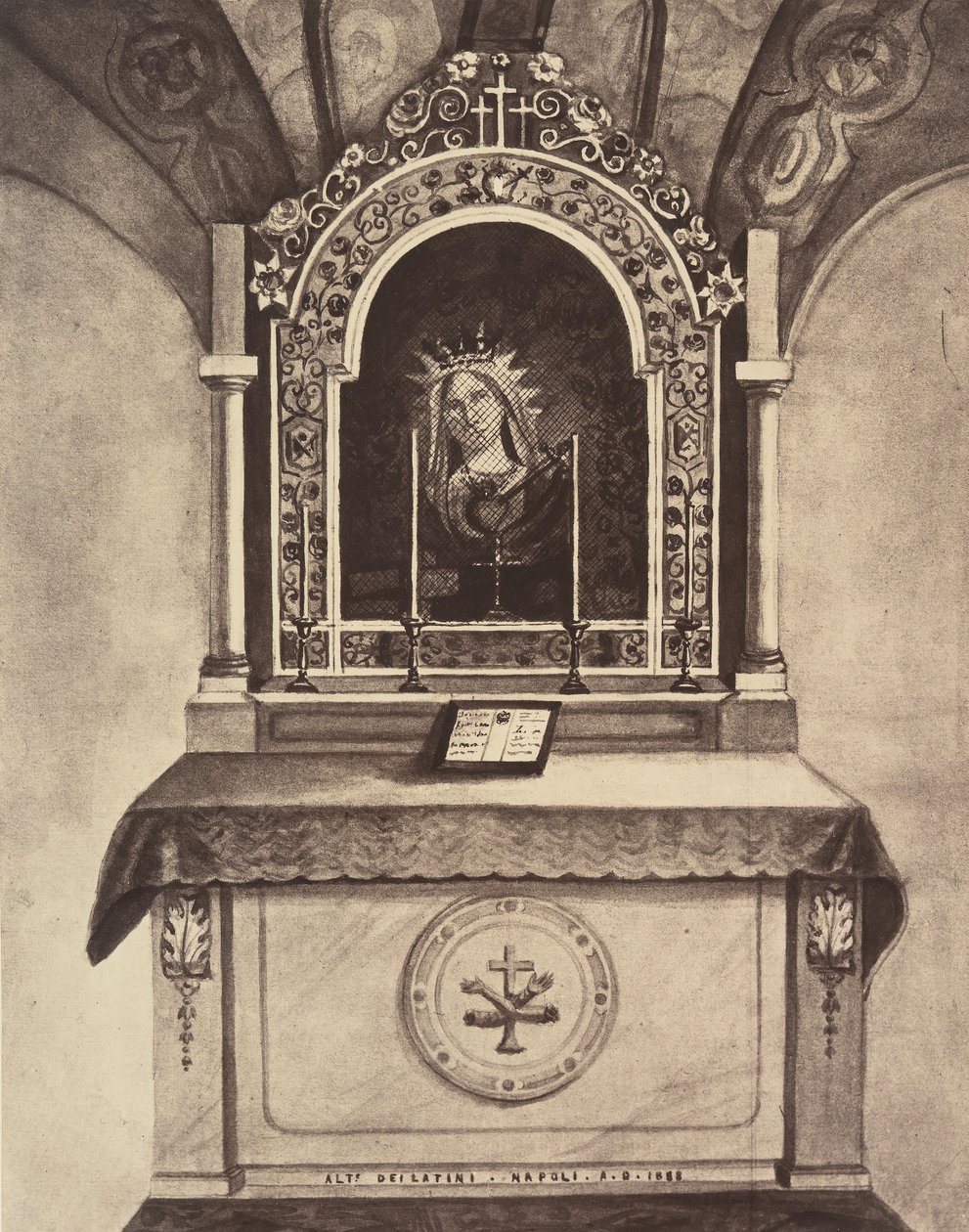 XIII Estação. Jesus é entregue nas mãos de sua mãe. Este altar é construído..., 1860 ou posterior de Louis de Clercq