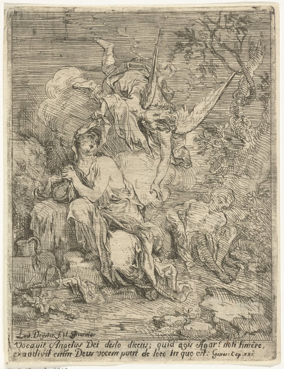Hagar e Ishmael no deserto de Louis de Deyster