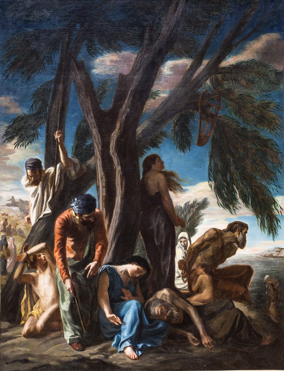 A última paragem dos judeus levados em cativeiro para a Babilónia, 1843 (óleo sobre tela) de Louis de Planet