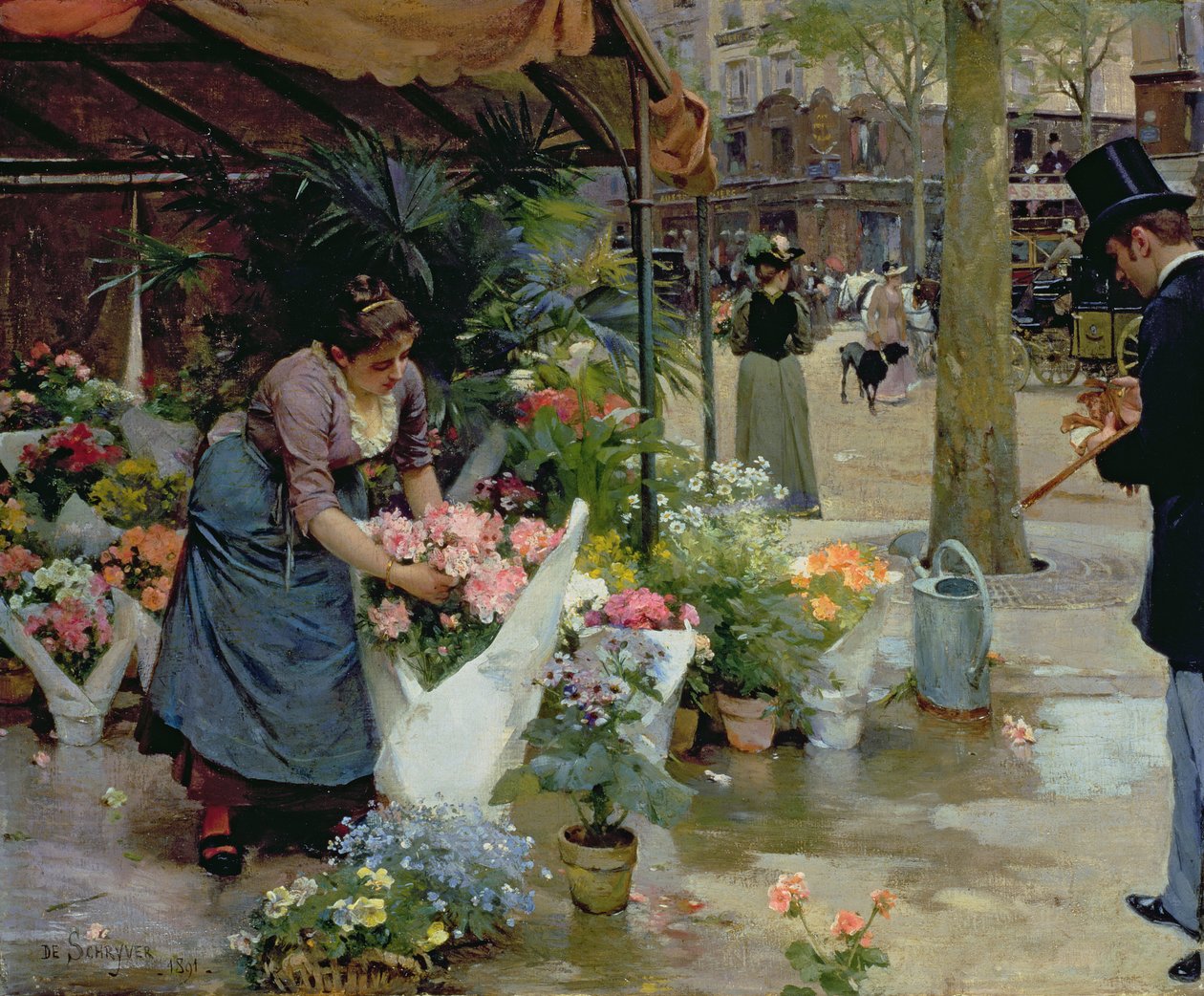 Mercado das Flores em Paris de Louis de Schryver