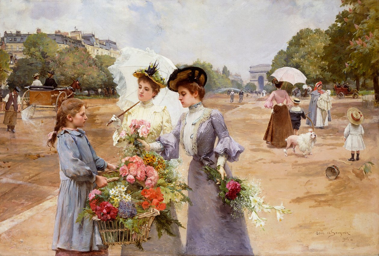 A Avenida do Bois de Boulogne - Manhã de Primavera de Louis de Schryver