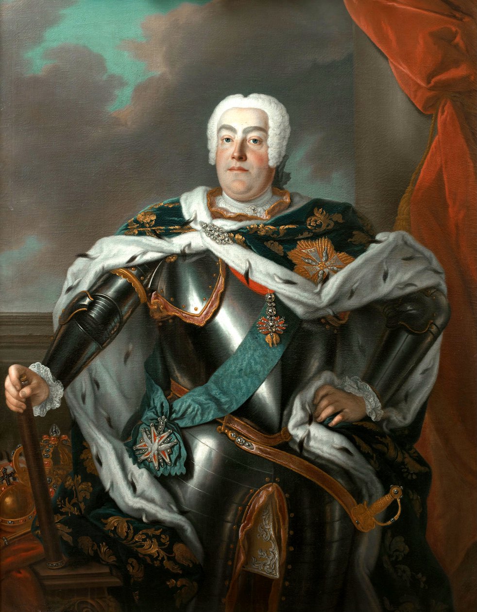 Retrato de Augusto III da Polônia (após 1733) de Louis de Silvestre