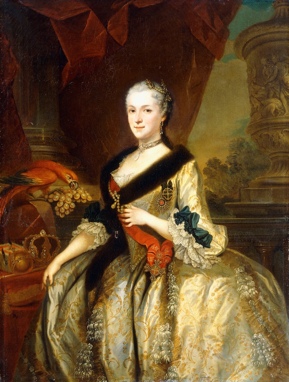 Retrato de Maria Josepha, rainha da Polônia, com três quartos de comprimento, de Louis de Silvestre