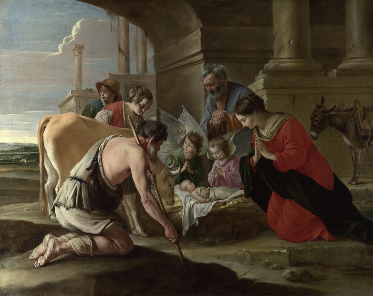 A Adoração dos Pastores, c. 1640 de Louis le Nain