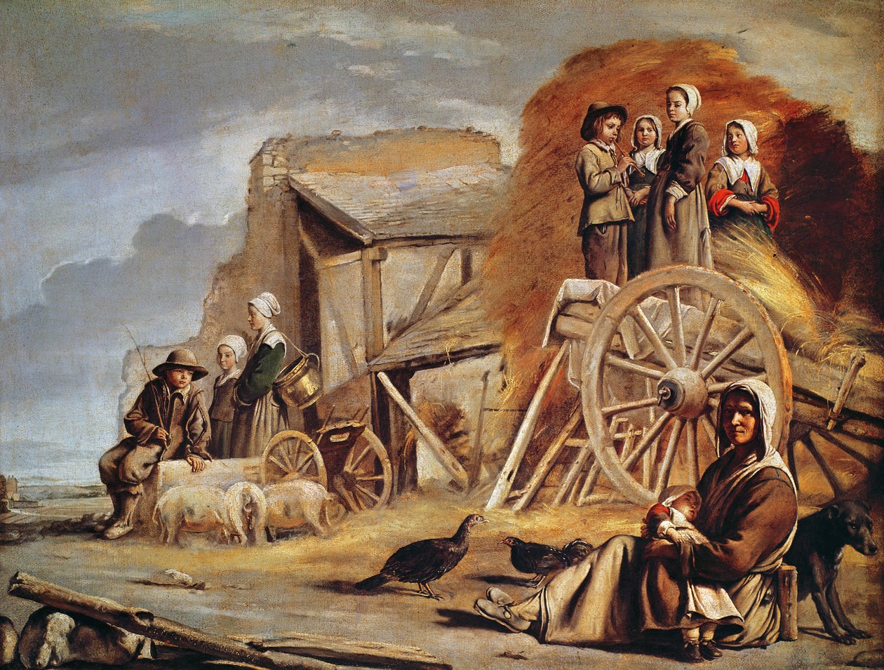 O Haycart, ou Retorno de Haymaking, 1641 de Louis le Nain