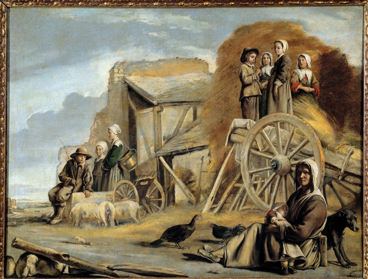 O carrinho ou o retorno do feno Pintura por Louis Le Nain (1593-1648) de Louis le Nain