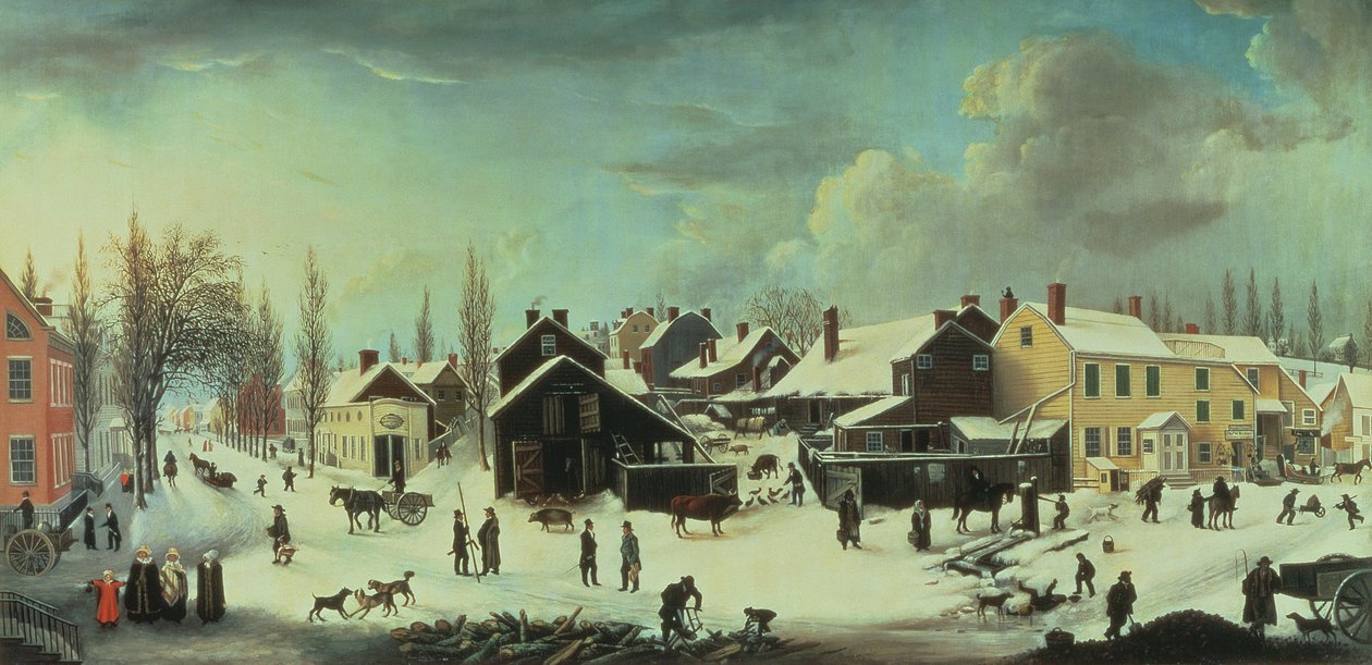 Cena de inverno no Brooklyn, c.1817 de Louisa Ann Coleman