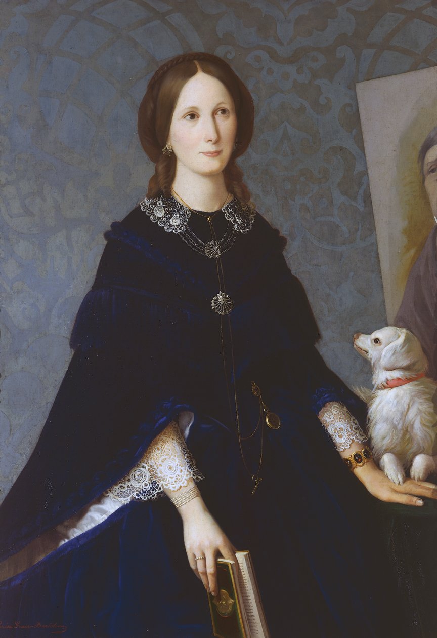 Auto-retrato, cerca de 1865, pintura de Louisa Grace Bartolini (1818-1865), óleo sobre tela de Louisa Grace Bartolini