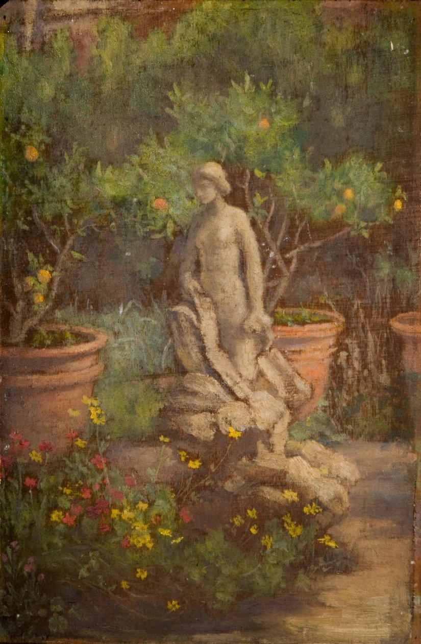 Fonte em um jardim, Cairate, Lombardia, 1875-1877. de Louisa Starr