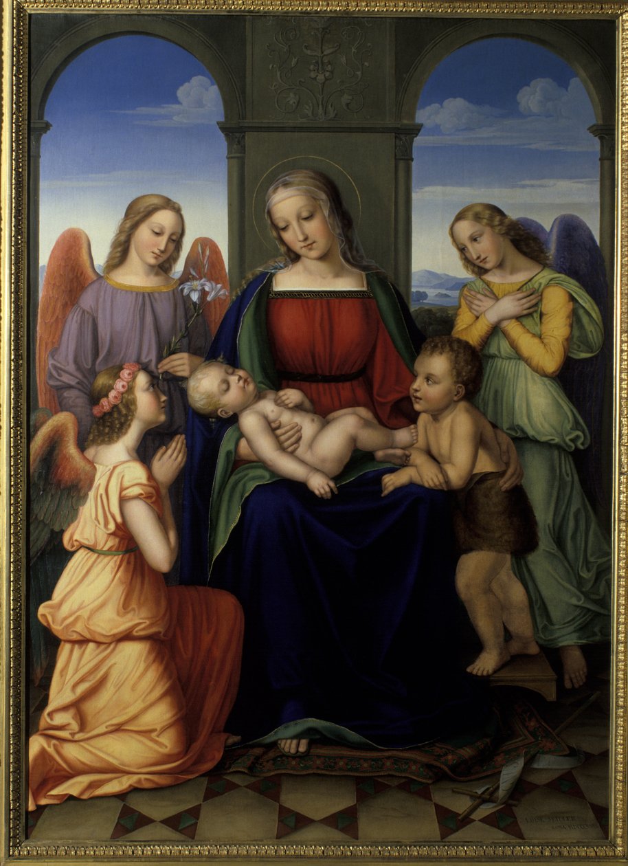 Madonna com anjos, 1823 de Louise Seidler