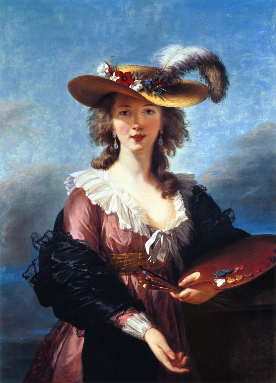 Auto-retrato em um chapéu de palha de Elisabeth Louise Vigee Lebrun
