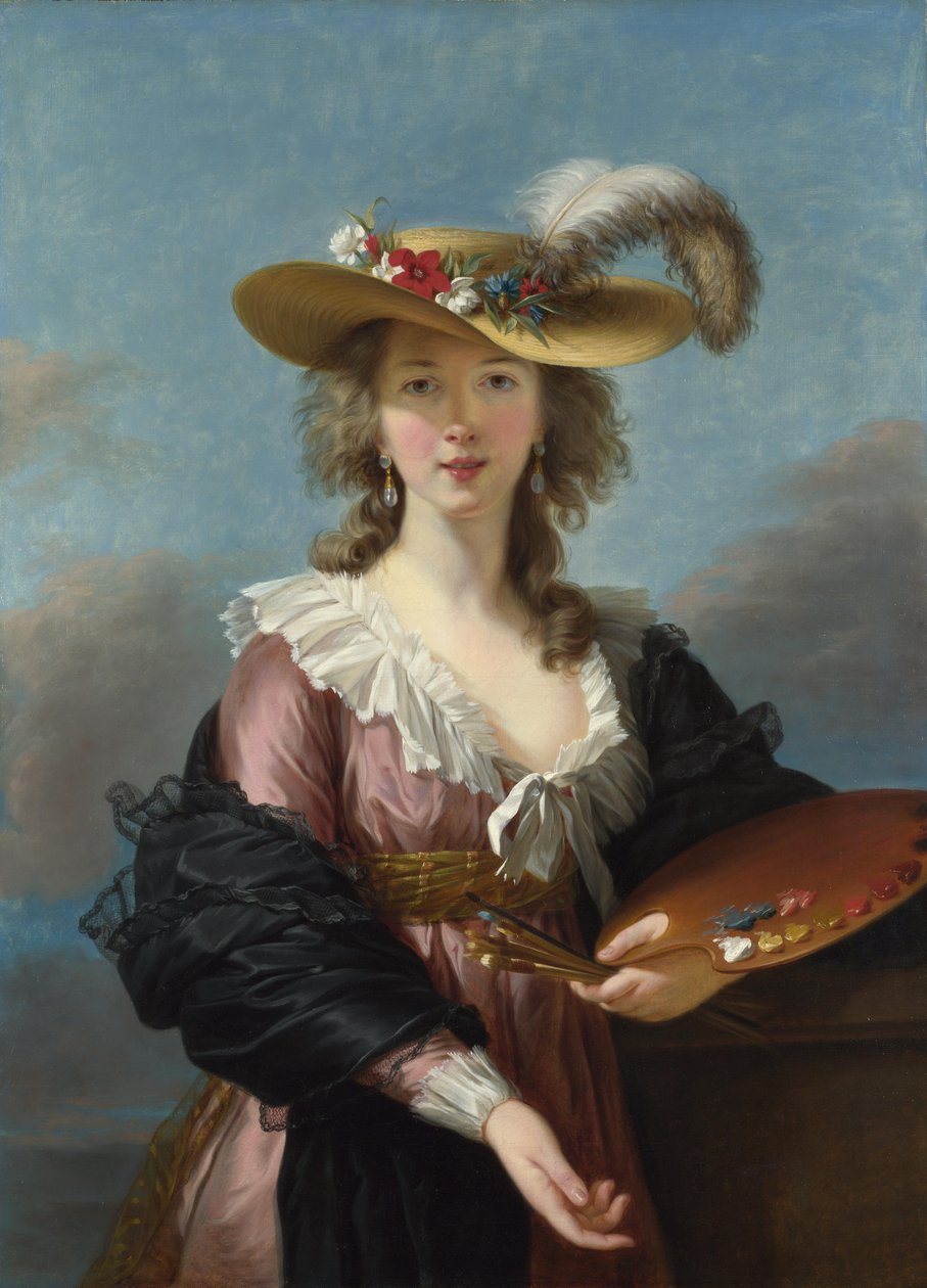 Auto-retrato em um chapéu de palha de Elisabeth Louise Vigee Lebrun