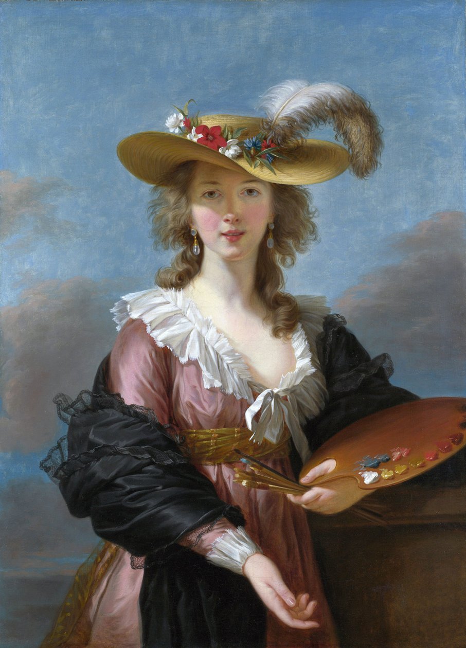 Auto-retrato em um chapéu de palha de Elisabeth Louise Vigee Lebrun