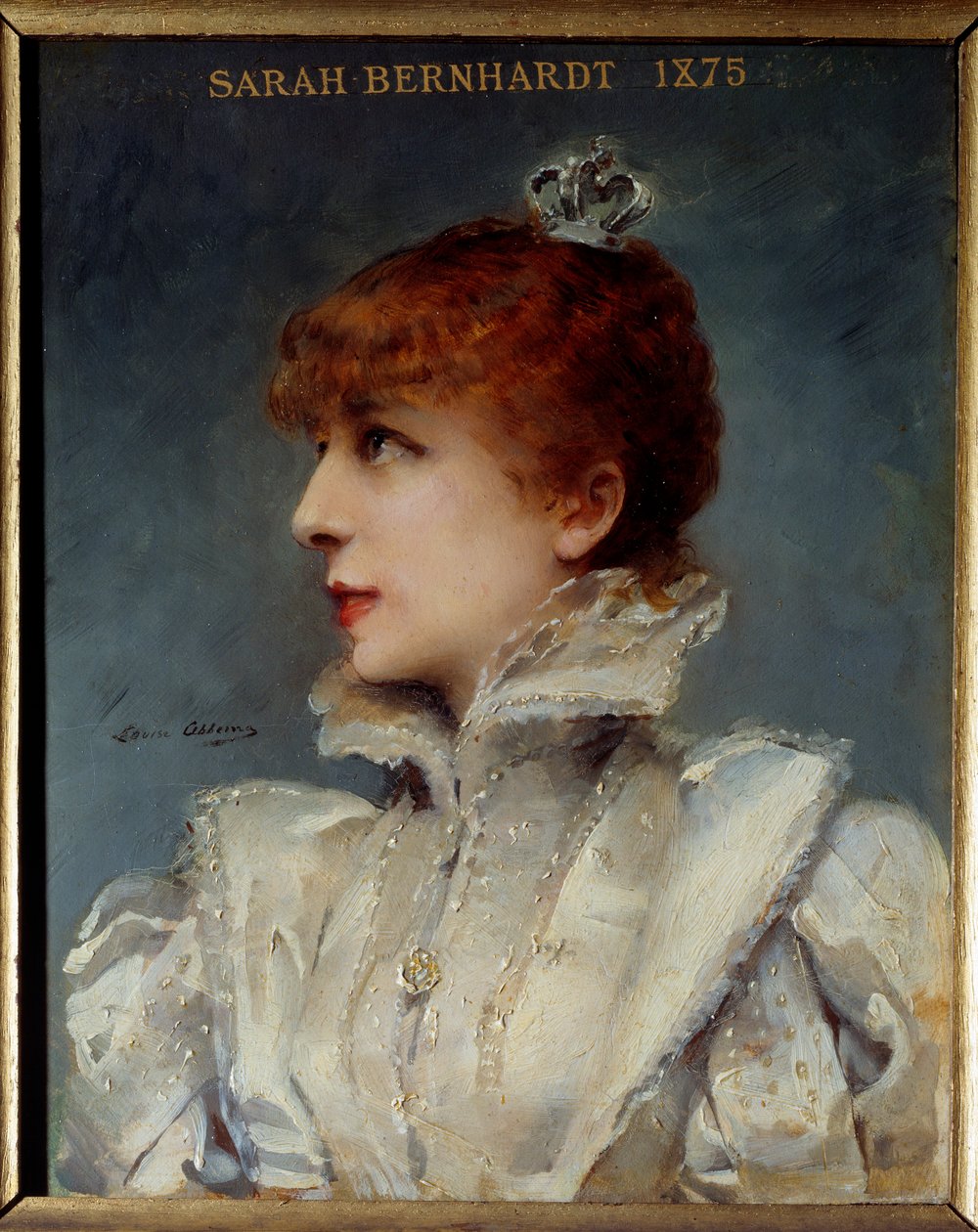 Retrato de Henriette Rosine Bernard dit Sarah Bernhardt (1844-1923) societary of the Comedie Francaise. Pintura de Louise Abbema (1858-1927) de Louise Abbéma