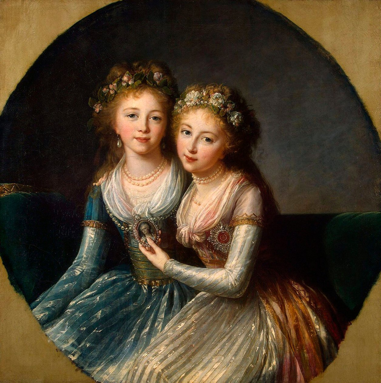 Retrato das Filhas do Imperador Paulo I, 1796. de Elisabeth Louise Vigee Lebrun