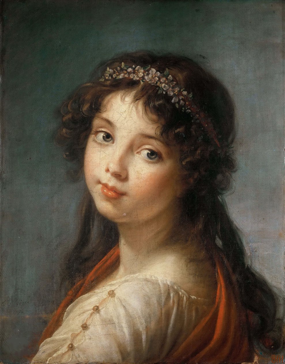 Retrato da filha do artista, Jeanne-Lucie-Louise, dite Julie, 1792. de Elisabeth Louise Vigee Lebrun