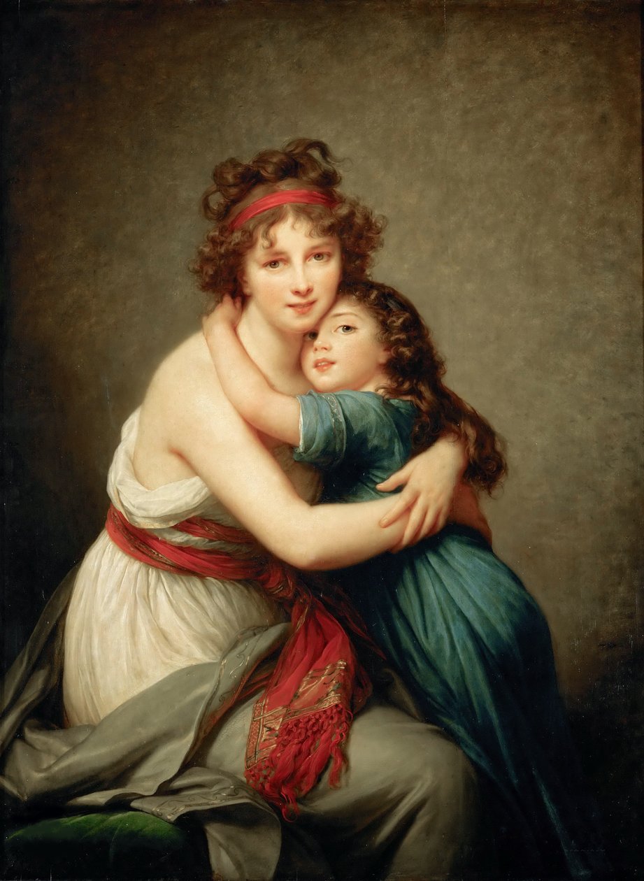 Auto-retrato com sua filha, Julie, c. 1789. de Elisabeth Louise Vigee Lebrun