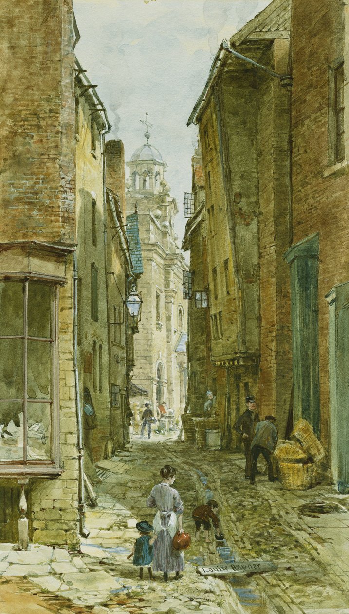 Figuras em Harp Lane, Ludlow, de Louise Ingram Rayner