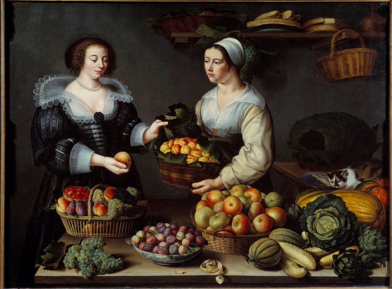 O comerciante de frutas e legumes Pintura por Louise Moillon (1610-1696) 1630 Sol. 1,20x1,65 m de Louise Moillon