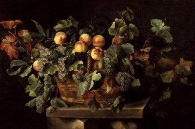 Natureza Morta com Pêssegos e Uvas de Louise Moillon