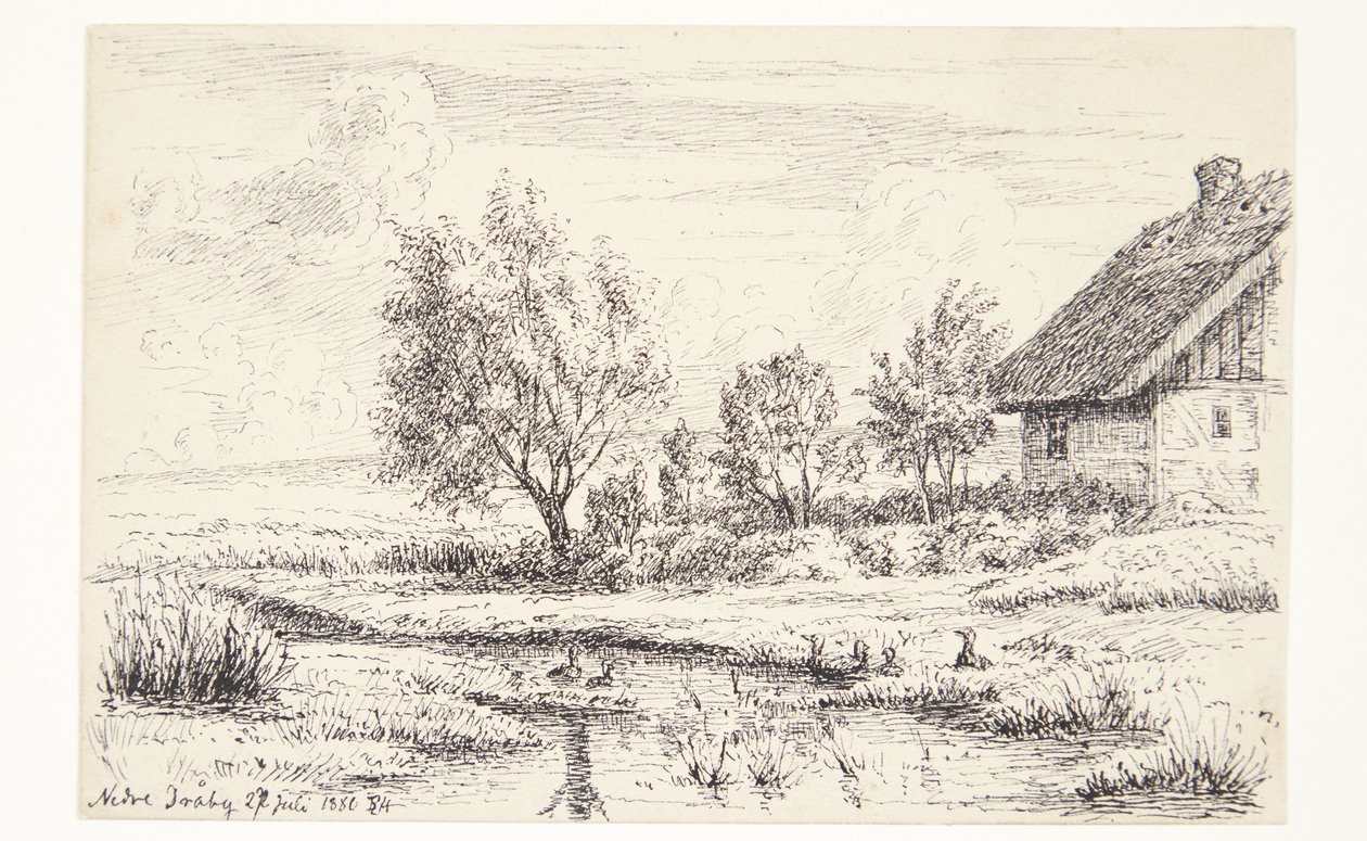 paisagem com casa de fazenda de Louise Ravn Hansen