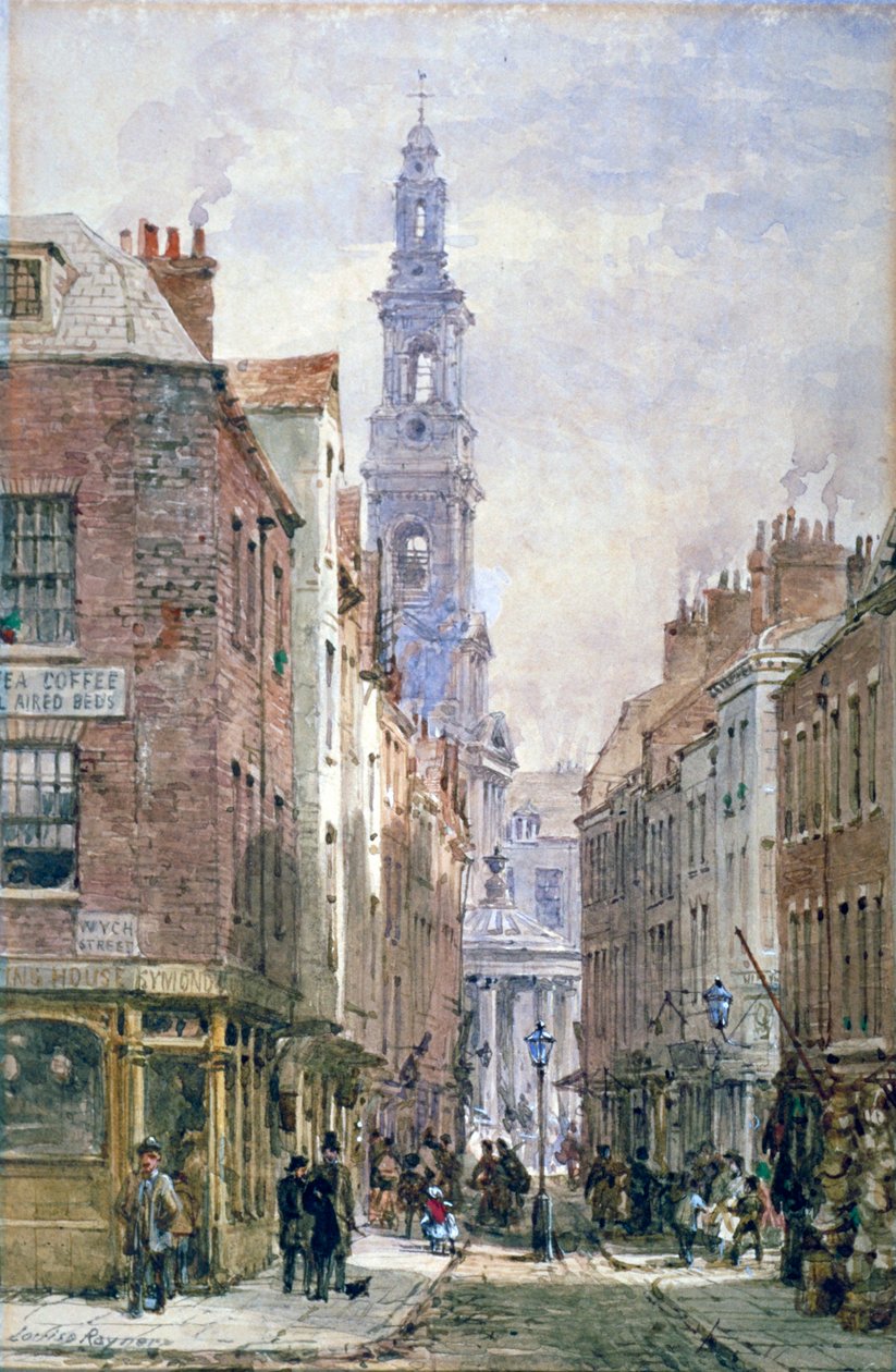 Vista do Drury Court de Wych Street, Westminster, Londres, c1875 de Louise Rayner