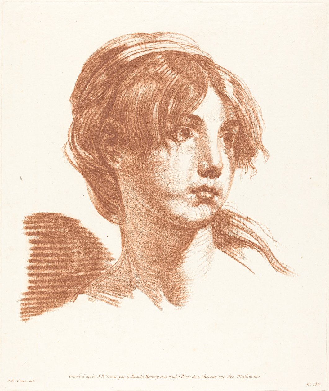 Cabeça de uma menina de Louise Rosalie Hémery after Jean Baptiste Greuze