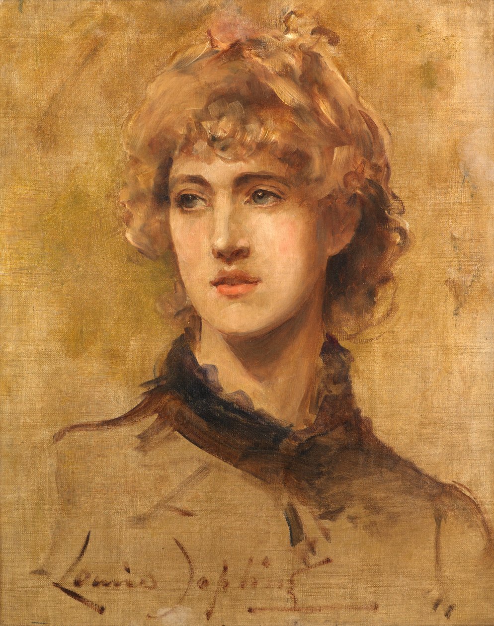 Um esboço de retrato (óleo sobre tela) de Louise nee Goode Jopling