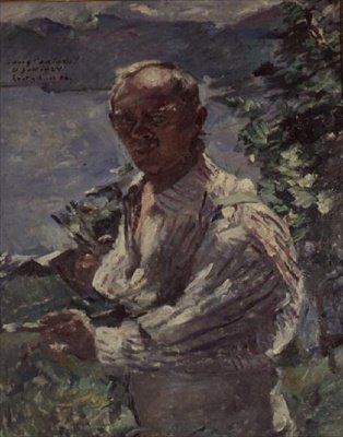 Auto-retrato, em, Walchensee, bavaria de Lovis Corinth